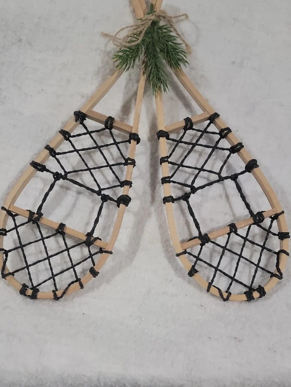 Rustic Black and Natural Snowshoe Wall Accent Winter Holiday